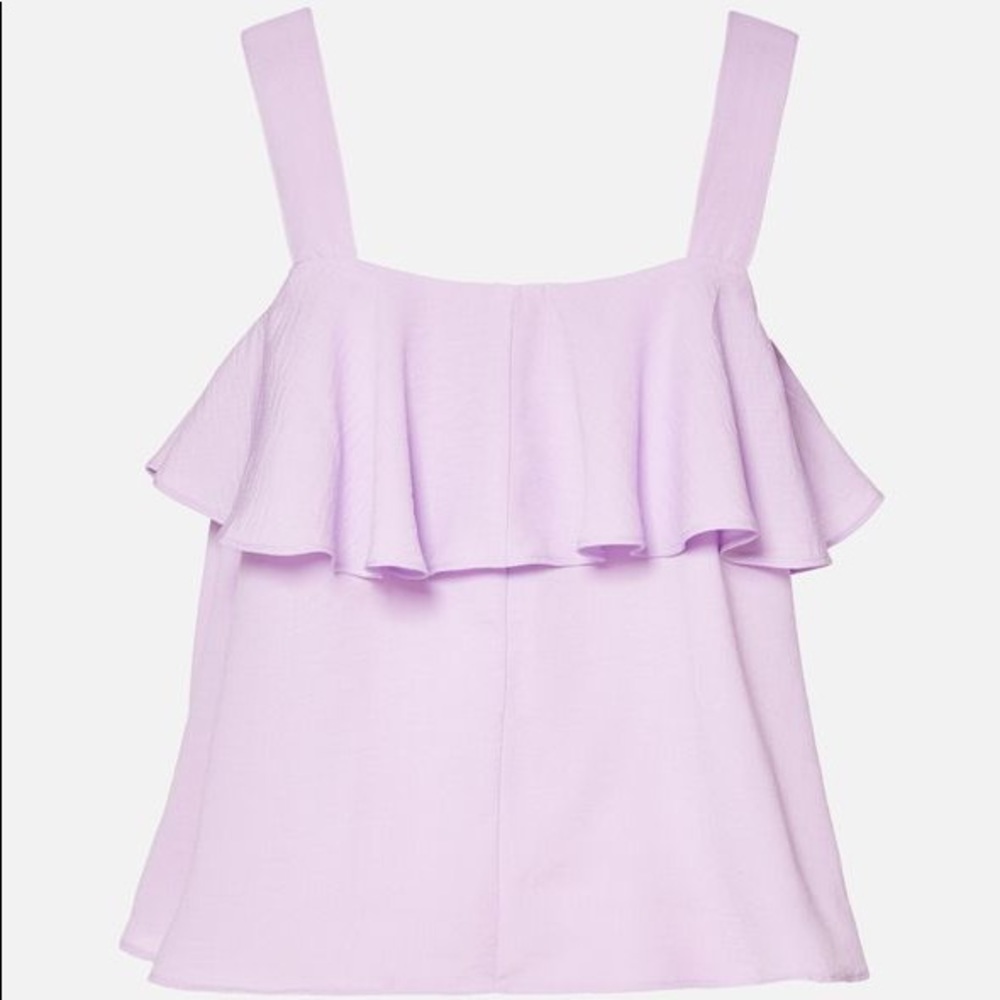 NEW JustFab Lavender Ruffle Tank - Picture 2 of 2